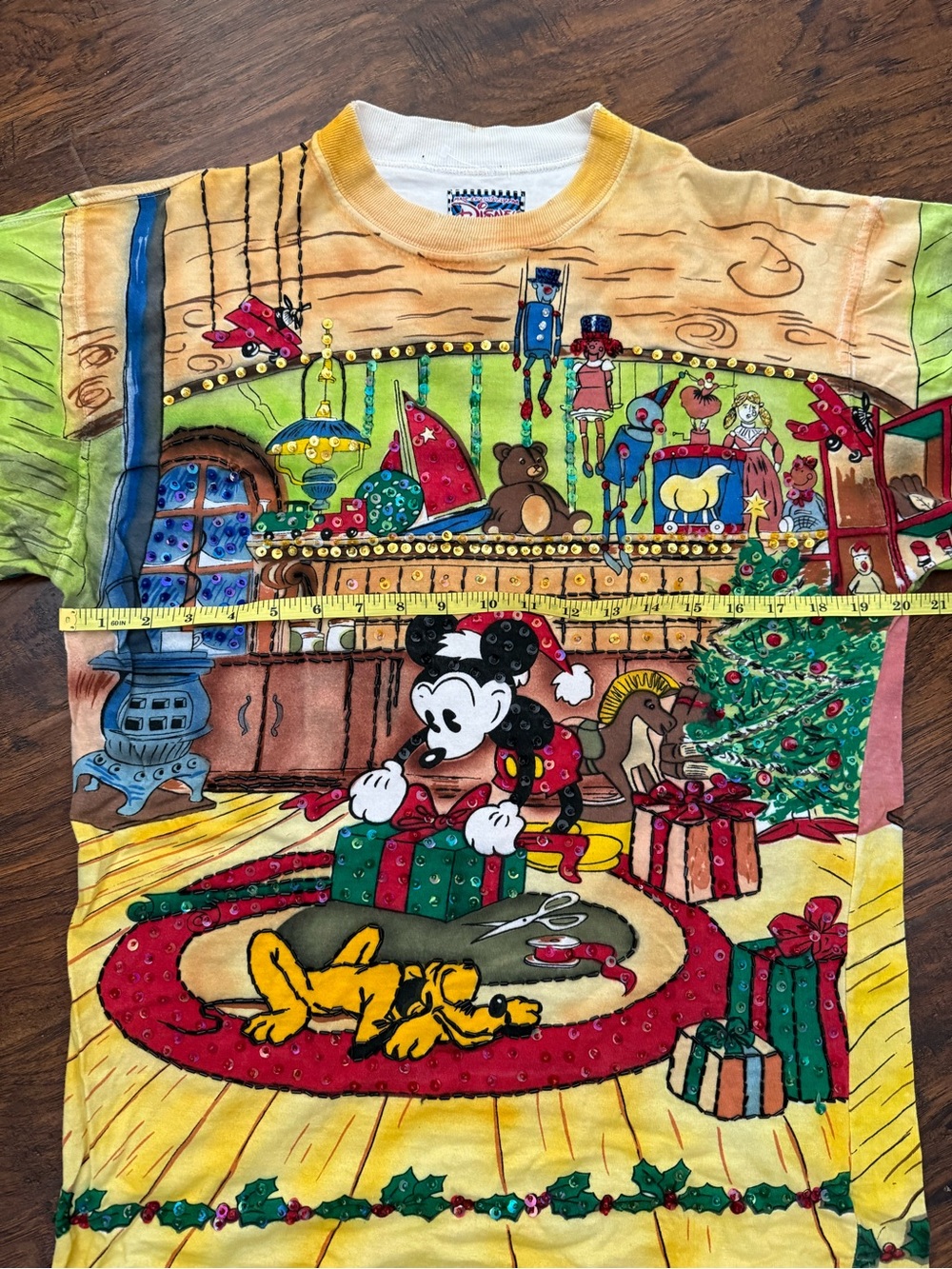 Jou Jou Yellow & Green Mickey Holiday Graphic Tee - Picture 5 of 11